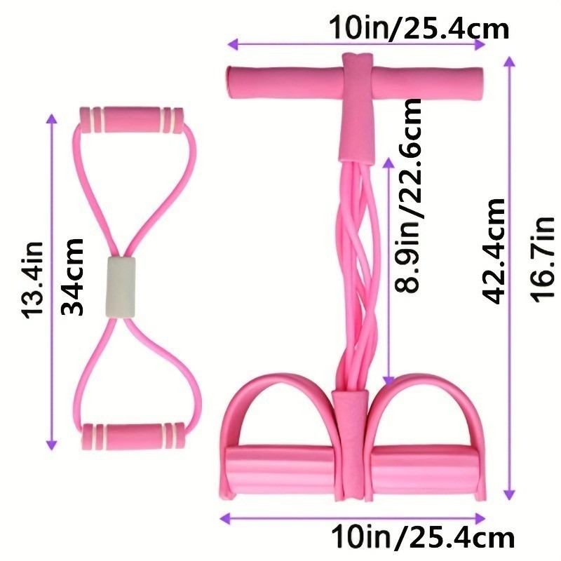 Multi-Function Tension Rope 6Tube Gym Fitness Foot Pedal Exerciser Pull Band New - Image 2