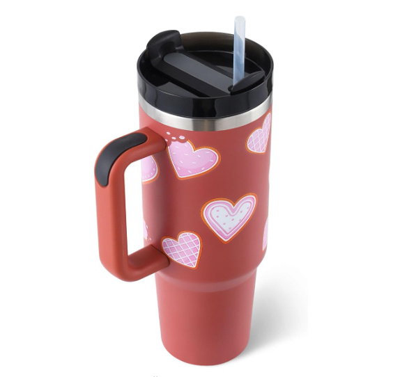 40 Oz Insulated Tumbler with Handle & Straw - Image 4