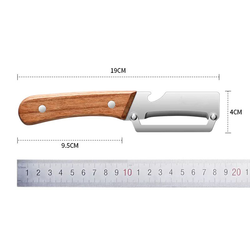 2-in-1 Stainless Steel Vegetable Peeler with Wooden Handle - Image 5