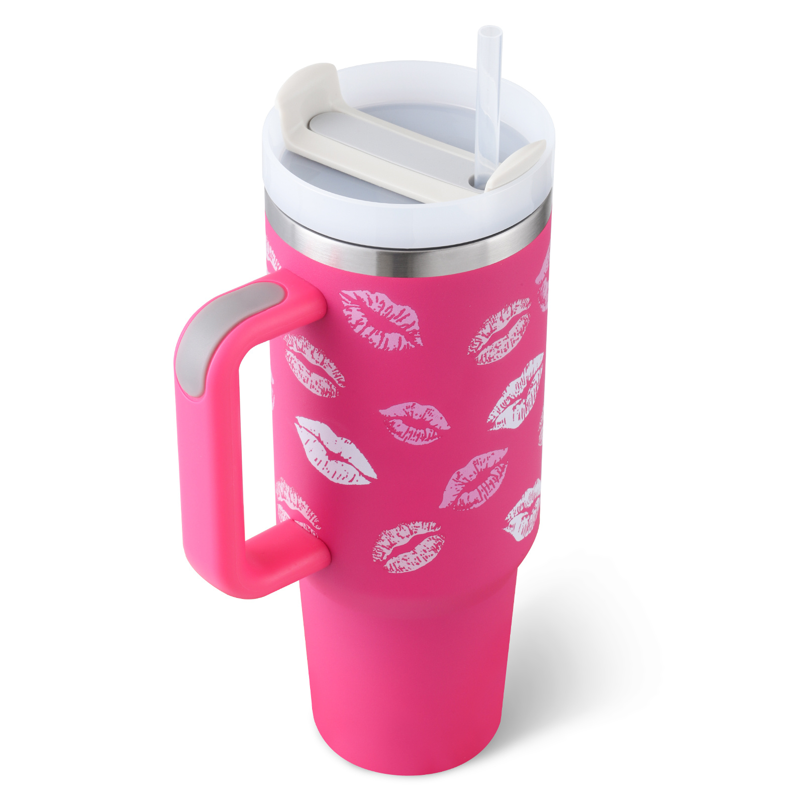 40 Oz Insulated Tumbler with Handle & Straw - Image 6