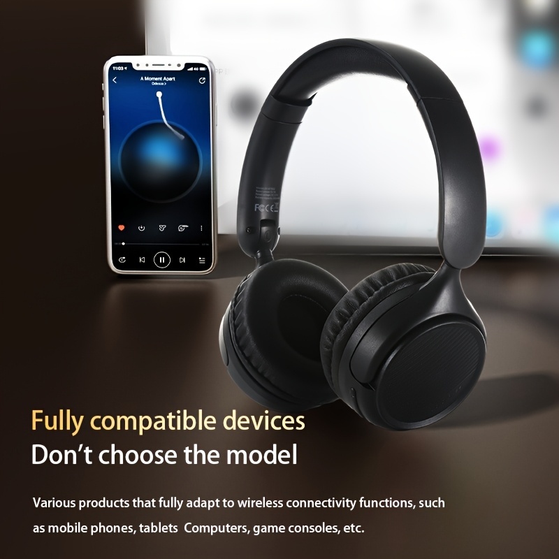 New Retro Wireless Over-ear Wireless Headphones With Microphone, High-quality Gaming Headphones, 30-hour Playback Time, Memory Foam Ear Cups, Button Control, Extendable And Adjustable, Suitable For Tr - Image 5