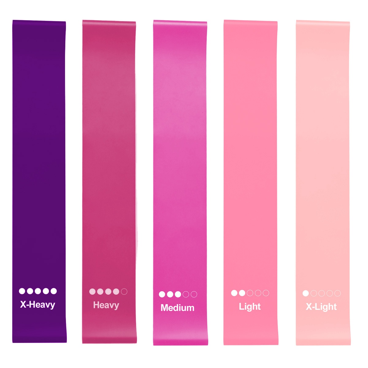 Resistance Bands Loop Set Of 5 Exercise Strength Workout Fitness Yoga Booty Band - Image 2