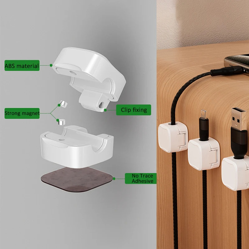 Magnetic Cable Clip Under Desk Cable Management – Adjustable Cord Holder - Image 6