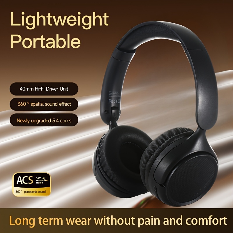 New Retro Wireless Over-ear Wireless Headphones With Microphone, High-quality Gaming Headphones, 30-hour Playback Time, Memory Foam Ear Cups, Button Control, Extendable And Adjustable, Suitable For Tr - Image 6