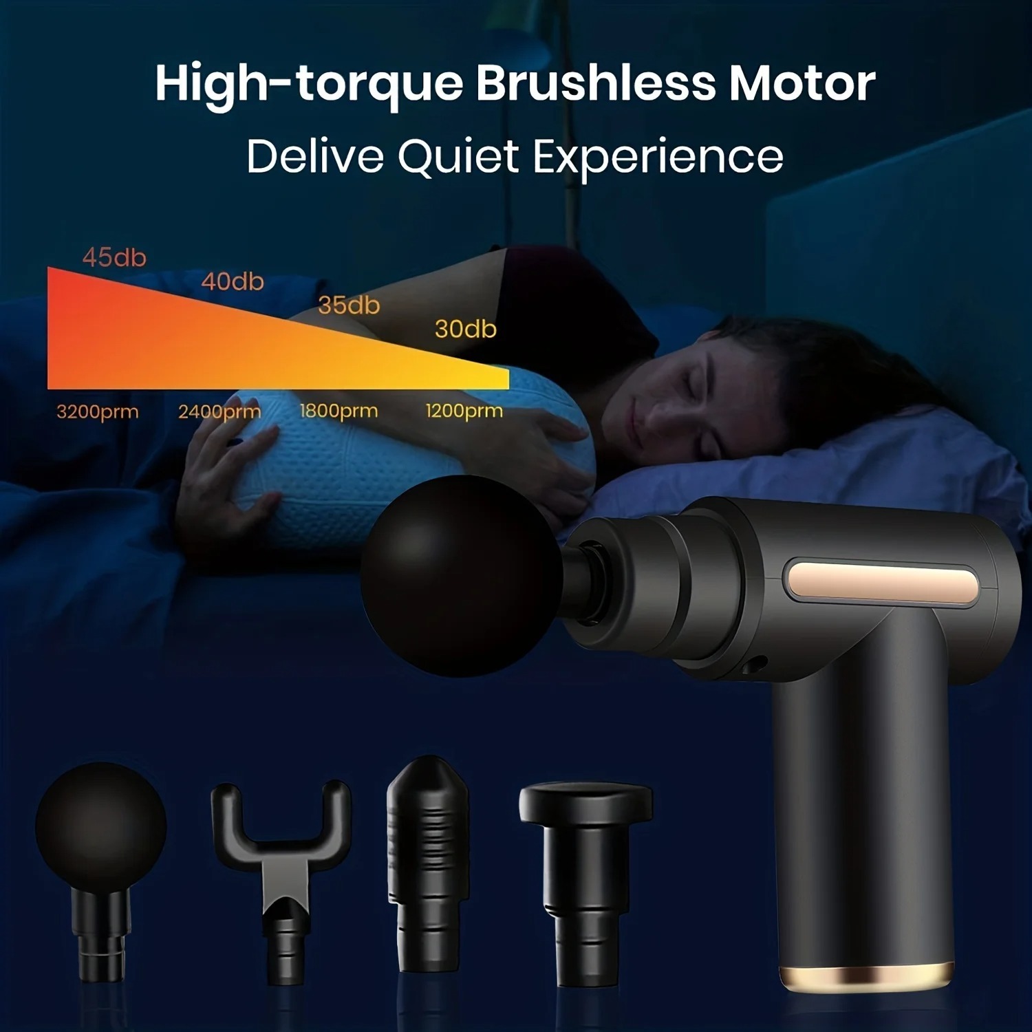 Massage Gun For Deep Muscle Relaxation, Neck Massage, Electric Fitness Equipment, Noise Reduction, Unisex. - Image 4