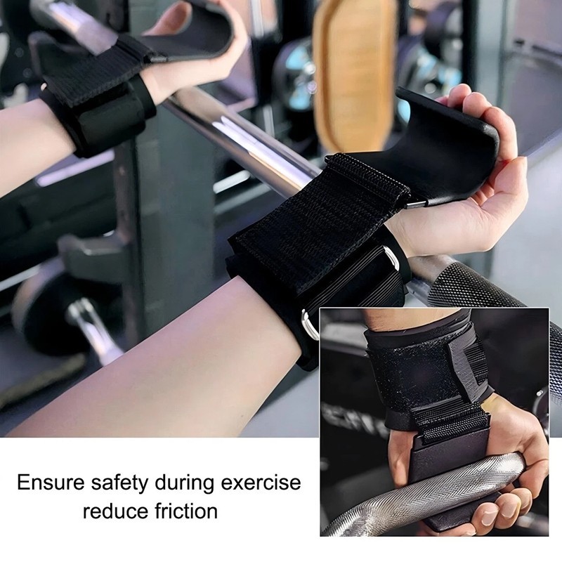 2Pcs Weight Lifting Hooks Gym Training Wrist Support Straps Bar Lifting Grips - Image 6