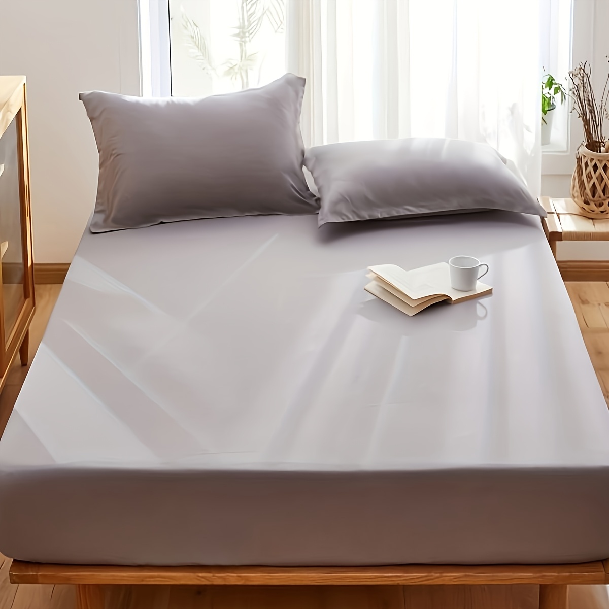 Solid Colour Fitted Sheet Set – Easy, Wrinkle-Free Bedding