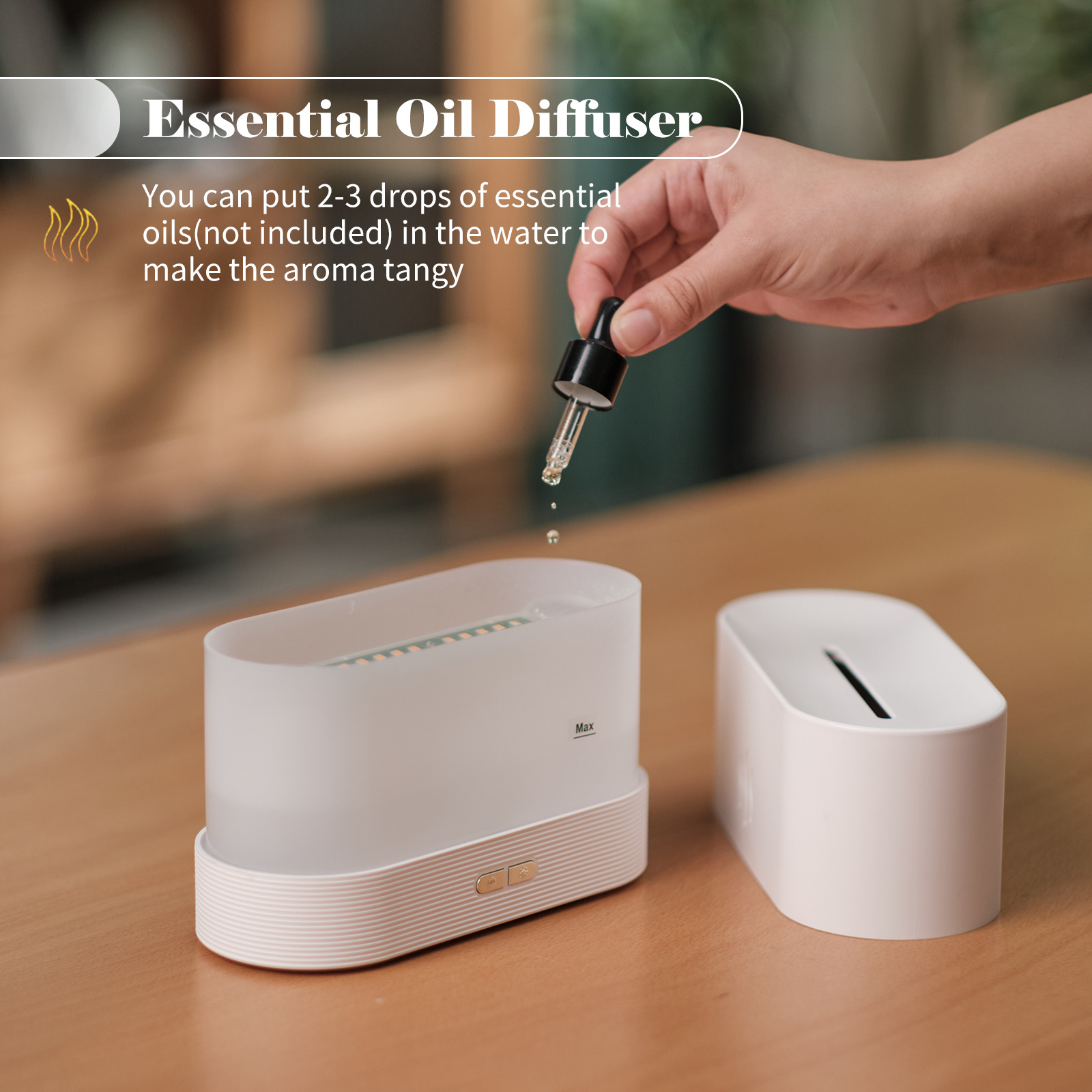 Aroma Diffuser With Flame Light Mist Humidifier Aromatherapy Diffuser - Image 9