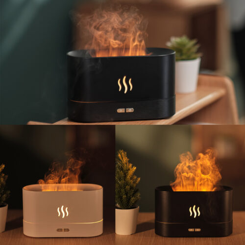 Aroma Diffuser With Flame Light Mist Humidifier Aromatherapy Diffuser