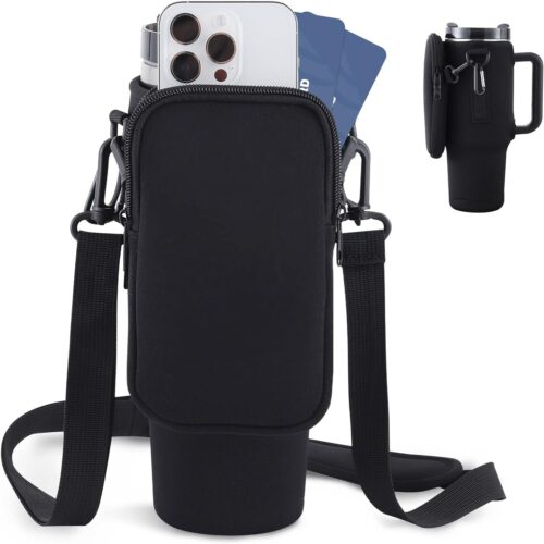 Slok 40oz Tumbler Carrier Bag – Adjustable Strap Water Bottle Holder