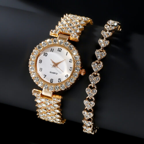 2pcs Luxury Women's Watch and Bracelet Set