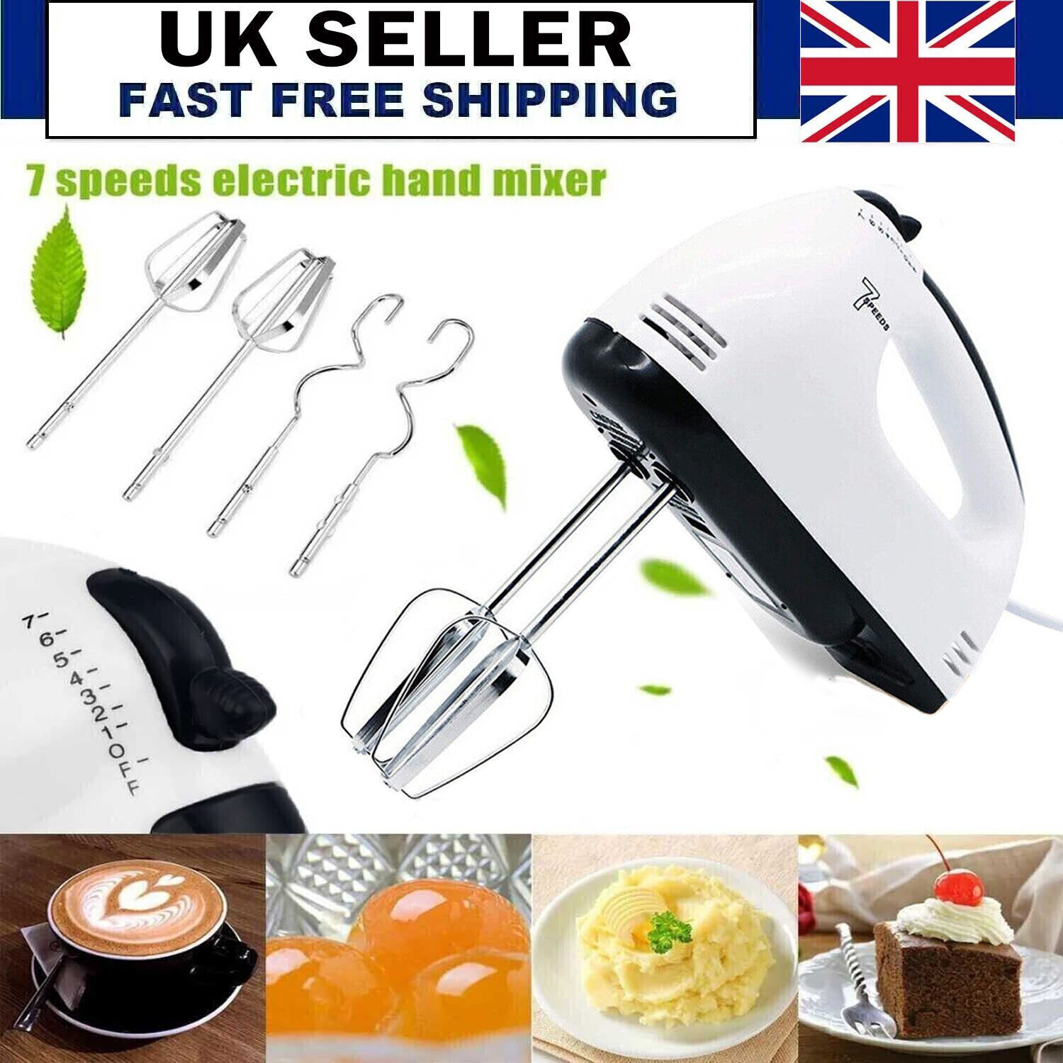 Electric Hand Mixer - 7-Speed Handheld Whisk