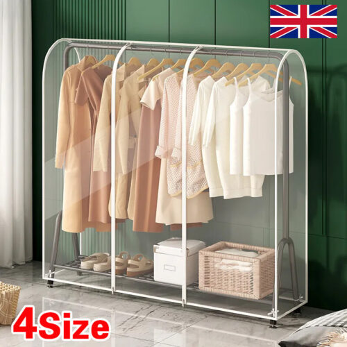 Clothes Rail Cover - Clear Zipped Garment Protector 36 clothes rail cover