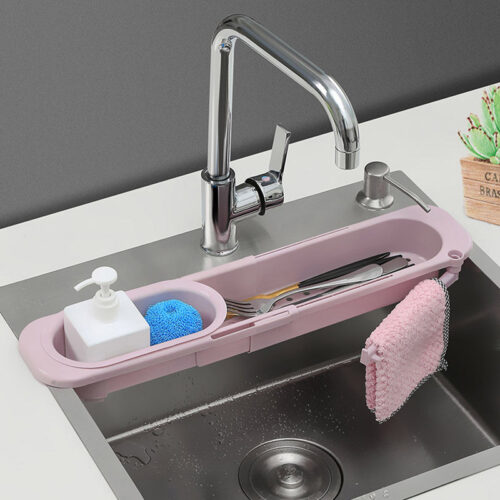 Adjustable Telescopic Sink Organizer Rack
