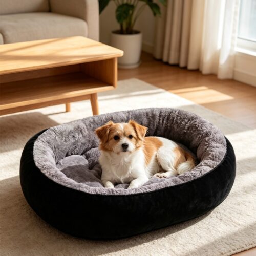 Washable Fleece Dog Bed – Soft Plush Pet Cushion for Dogs & Cats