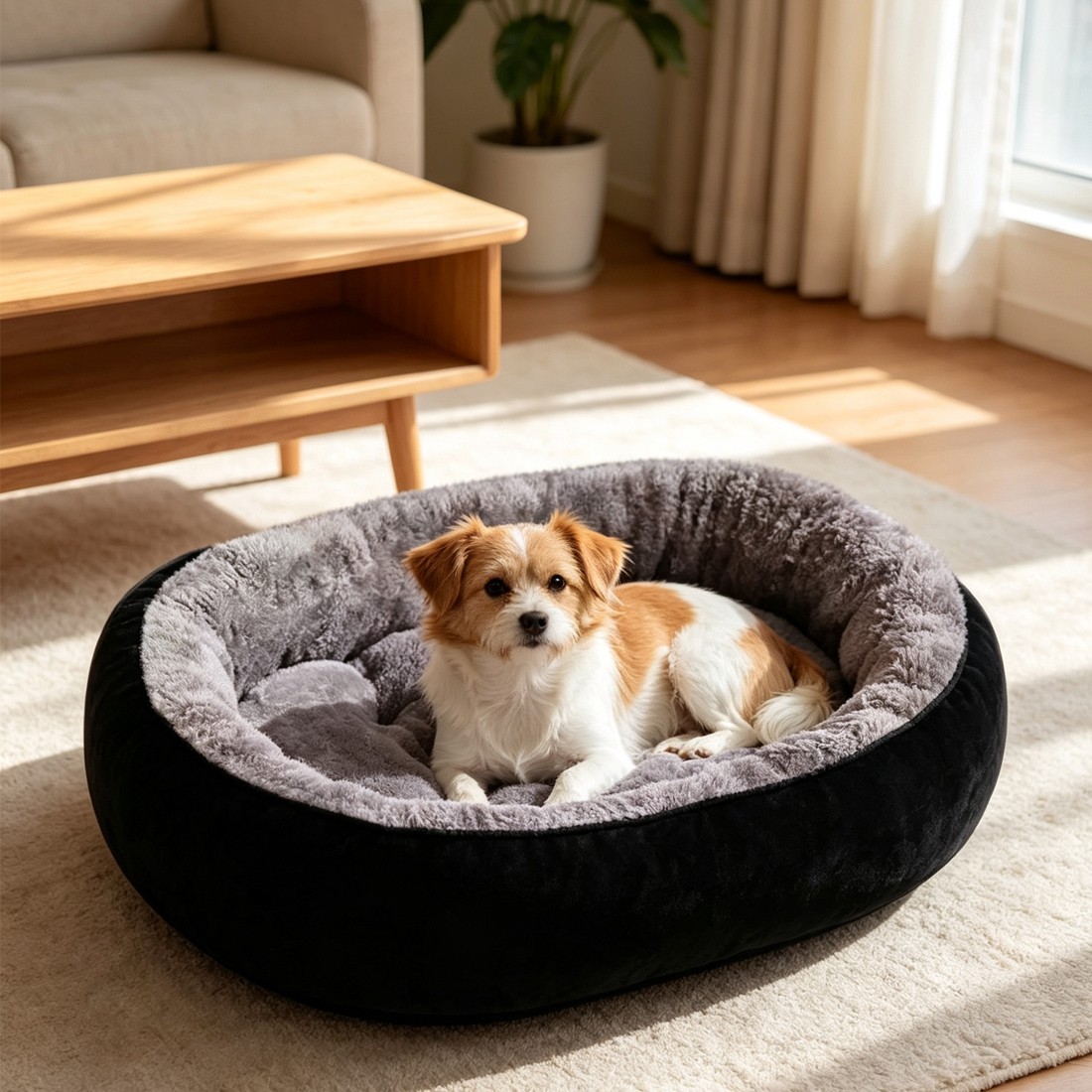 Washable Fleece Dog Bed – Soft Plush Pet Cushion for Dogs & Cats
