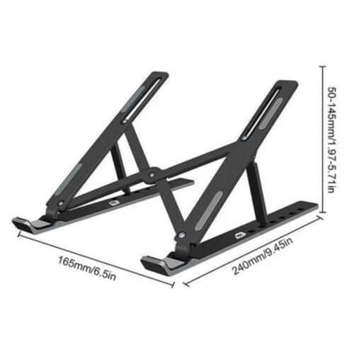 Adjustable Laptop Stand – Foldable Aluminium Alloy, 7 Height Settings