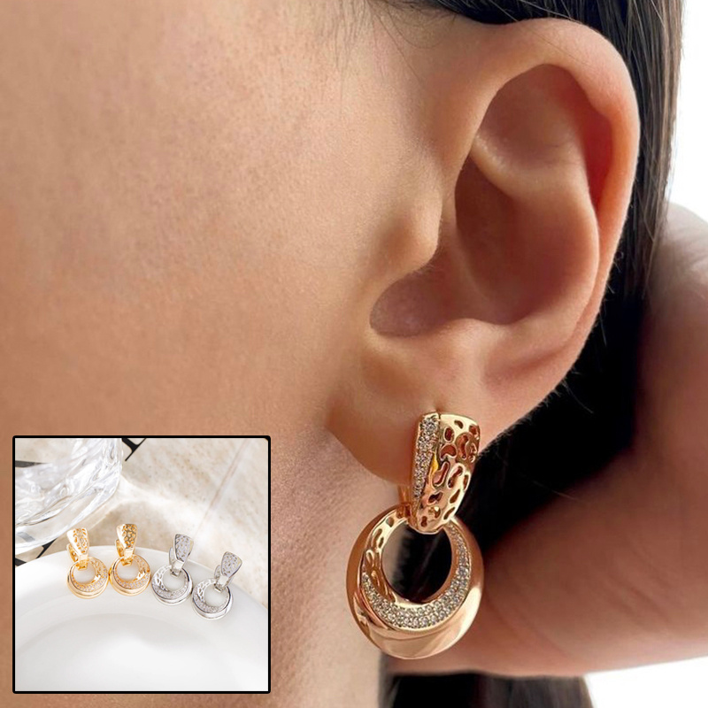 Rose Gold Moon Drop Earrings