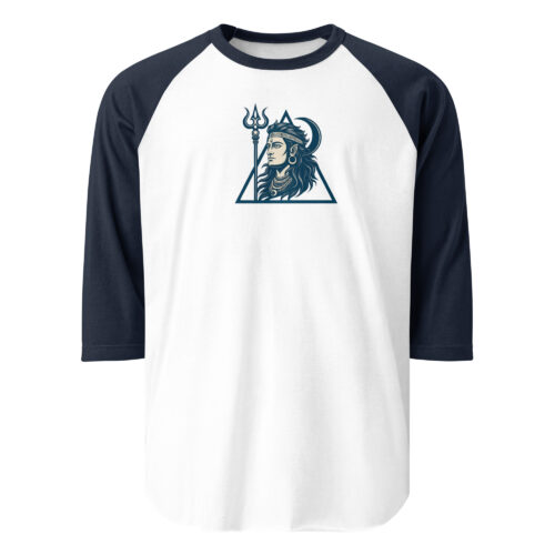 unisex 34 sleeve raglan shirt white navy front 6ae2806096b76